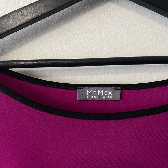 Mr. Max Fashions Dark Mauve Round Neck Tulip Bell Sleeve Blouse Top - Picture 3 of 10